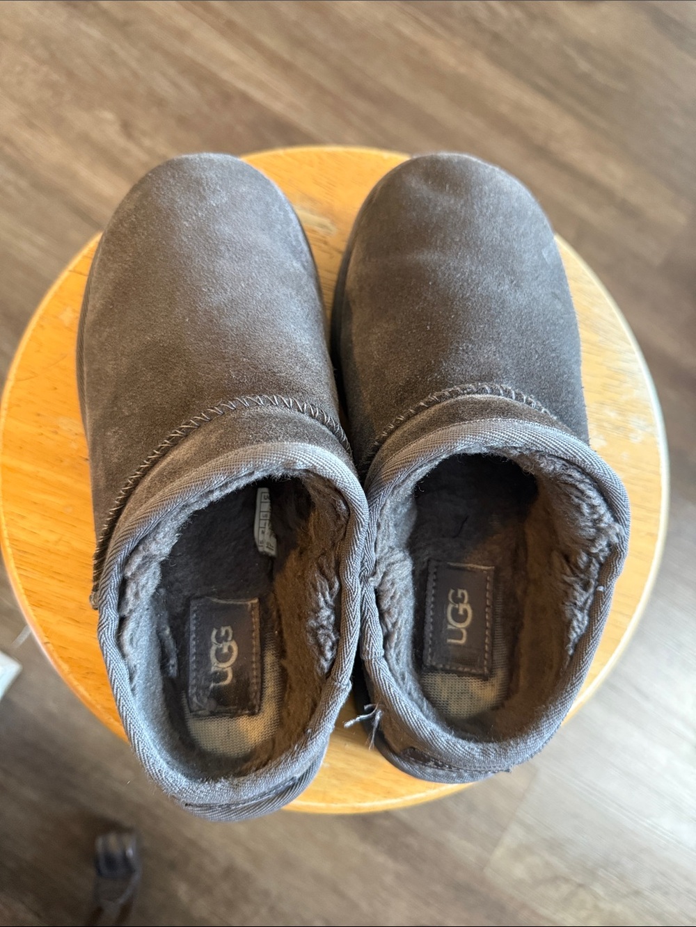 UGG Kids Charcoal Slip-On Cozy Shoes